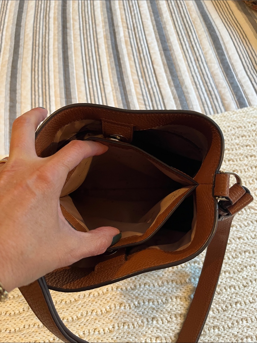 kate spade Brown Pebbled Leather Bucket Crossbody - Picture 5 of 9